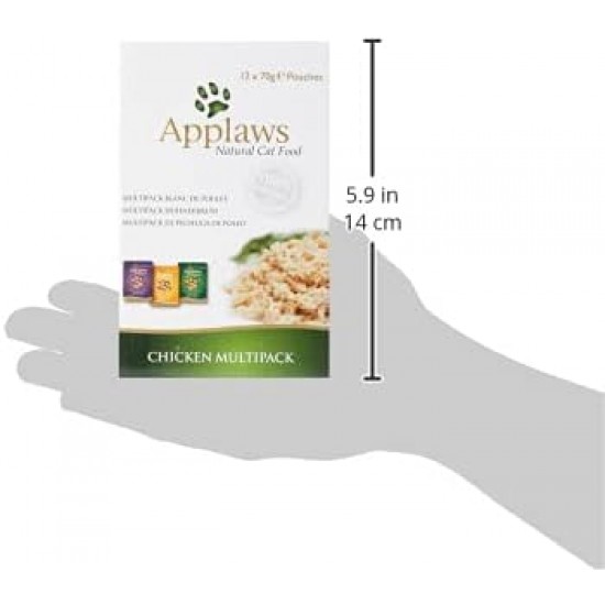 Applaws Wet Cat Food, Pouch Multipack Chicken Selection in Broth 70g, (12 x 70 g Pouches) Applaws Wet Cat Food, Pouch Multipack Chicken Selection in Broth 70g, (12 x 70 g Pouches)