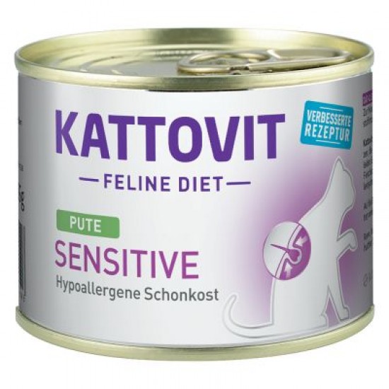 Kattovit Sensitive Pute diētiskā konservēta barība kaķiem ar tītara gaļu, kaķiem ar pārtikas alerģijām 185g* Kattovit Sensitive Pute diētiskā konservēta barība kaķiem ar tītara gaļu, kaķiem ar pārtikas alerģijām 185g*