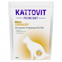 Kattovit Feline Diet Urinary mit Huhn pilnvērtīga diētiskā sausā barība kaķiem struvītu profilaksei ar vistas gaļu 0.400kg