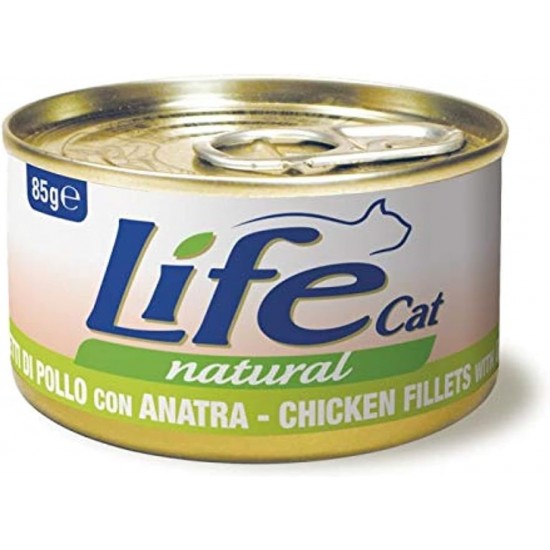 Life Cat Chicken Fillets with Duck Natural - konservi kaķiem ar vistu un pīles gaļu 85g Life Cat Chicken Fillets with Duck Natural - konservi kaķiem ar vistu un pīles gaļu 85g