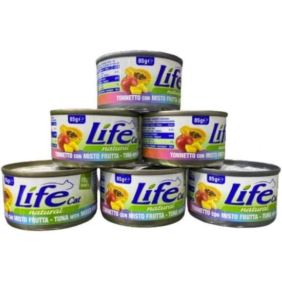 Life Cat Tuna with Mixed Fruits Natural - konservi kaķiem ar tunci un augļiem 6 x 85g Life Cat Tuna with Mixed Fruits Natural - konservi kaķiem ar tunci un augļiem 6 x 85g