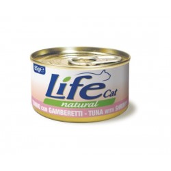 Life Cat Natural Tuna wit Shrimps - konservi kaķiem ar tunci un garnelēm 6 x 85g