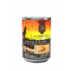 Ambrosia Grain Free Wet Food Salmon & Rabbit Adult For All Breeds 400g