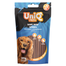 UNIQ PETS dog snacks soft beef sticks - gardums suņiem ar liellopu gaļu 80g