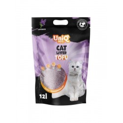  UNIQ PETS Tofu biodegradable cat  litter Lavender - dabīgi granulēti kaķu pakaiši ar kukurūzas cieti un sojas šķiedrām ar lavanda aromātu 5kg / 12L 