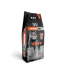 Wonder White Sodium Grey Extra Strong Clumping Bentonite Cat Litter - cementējošās smiltis kaķu tualetēm 5,9L/5kg