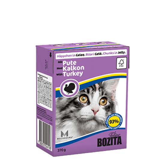 Mitrā barība kaķiem Bozita Turkey Chunks in Jelly, tītars želejā (370g) Mitrā barība kaķiem Bozita Turkey Chunks in Jelly, tītars želejā (370g)