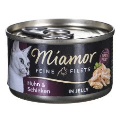 Mitrā barība kaķiem Miamor Feine Filets Huhn & Shinken filejas gabaliņi želejā ar vistu un šķiņki (100g)