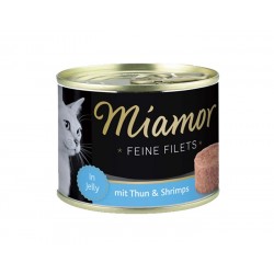 Mitrā barība kaķiem Miamor Feine Filet Tuna and Shrimps - filejas gabaliņi želejā ar tunci un garnelēm (185g)