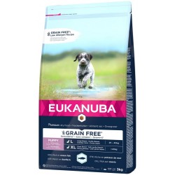 Sausa barība kucēniem - Eukanuba JUNIOR LARGE GRAIN FREE Seefish, 3 kg (110571)