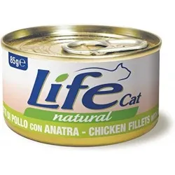 Life Cat Chicken Fillets with Duck Natural - konservi kaķiem ar vistu un pīles gaļu 85g